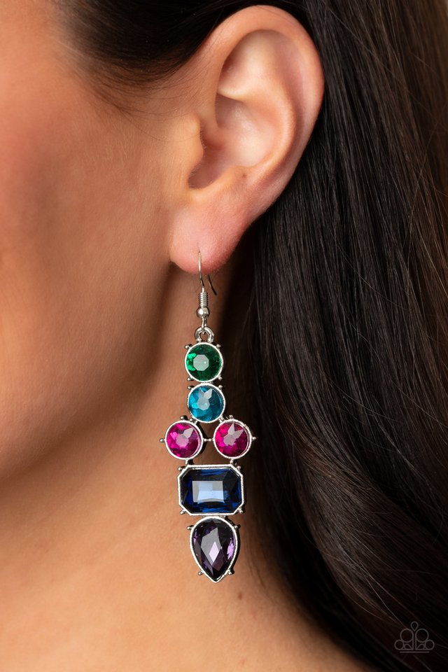 Look At Me GLOW! - Blue - Paparazzi Earring Image