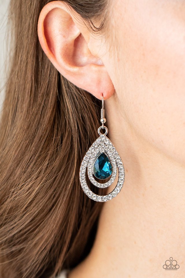 So The Story GLOWS - Blue - Paparazzi Earring Image