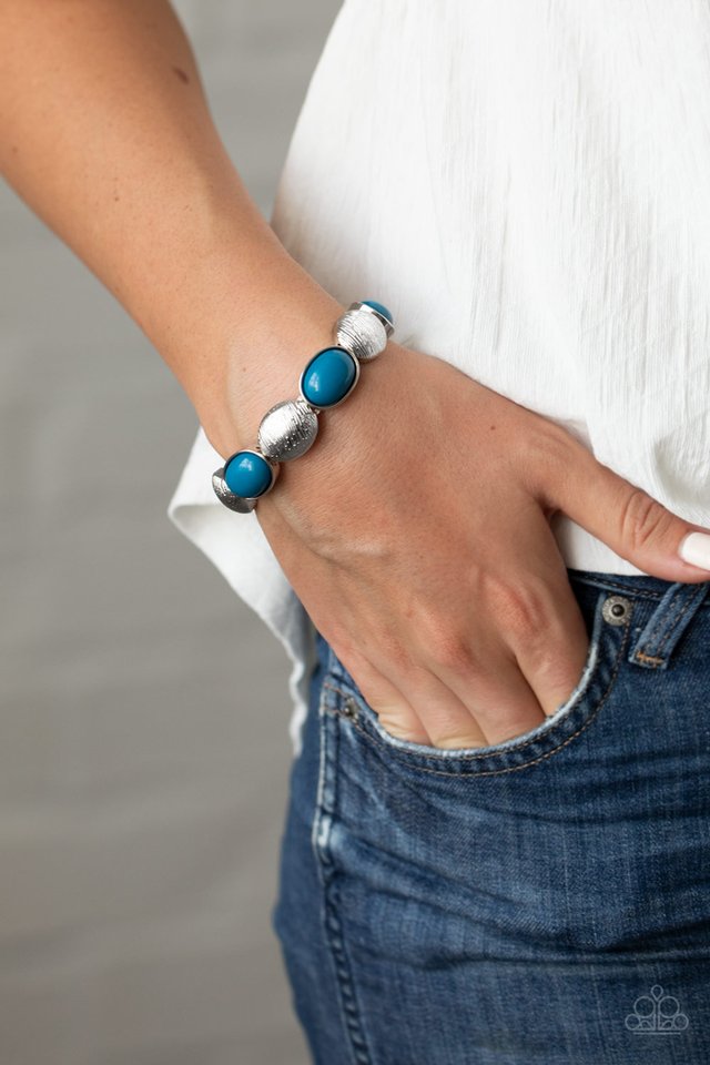 Decadently Dewy - Blue - Paparazzi Bracelet Image
