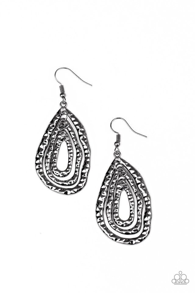 Metallic Meltdown - Black - Paparazzi Earring Image