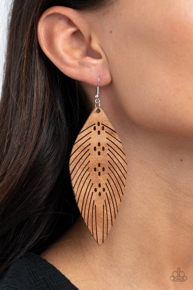 Wherever The Wind Takes Me - Brown - Paparazzi Earring Image