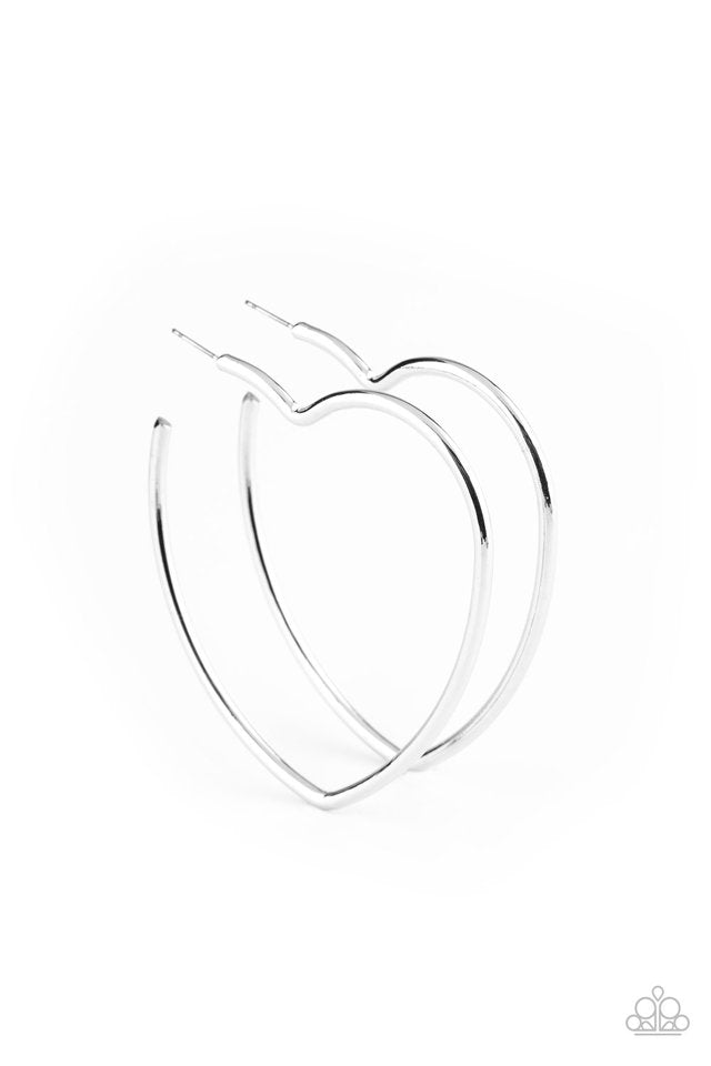 Heartbreaker Hustle - Silver - Paparazzi Earring Image