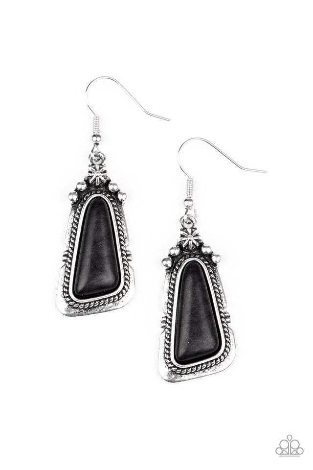 Sahara Solitude - Black - Paparazzi Earring Image
