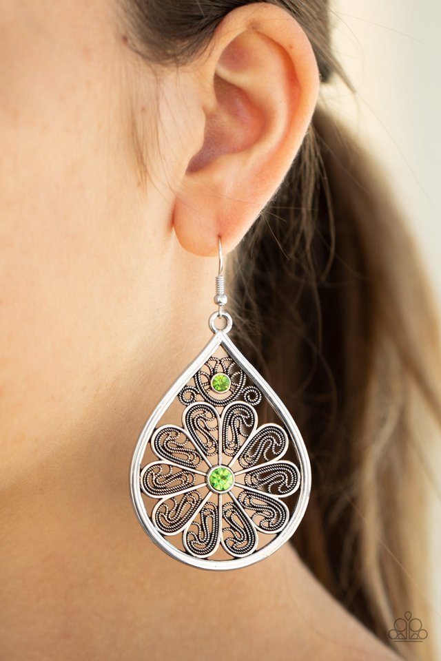 Whimsy Dreams - Green - Paparazzi Earring Image