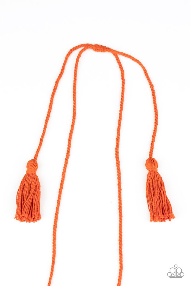 Between You and MACRAME - Orange - Paparazzi Necklace Image