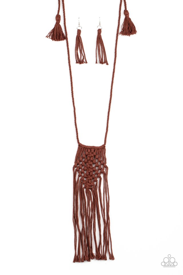 Macrame Mantra - Brown - Paparazzi Necklace Image
