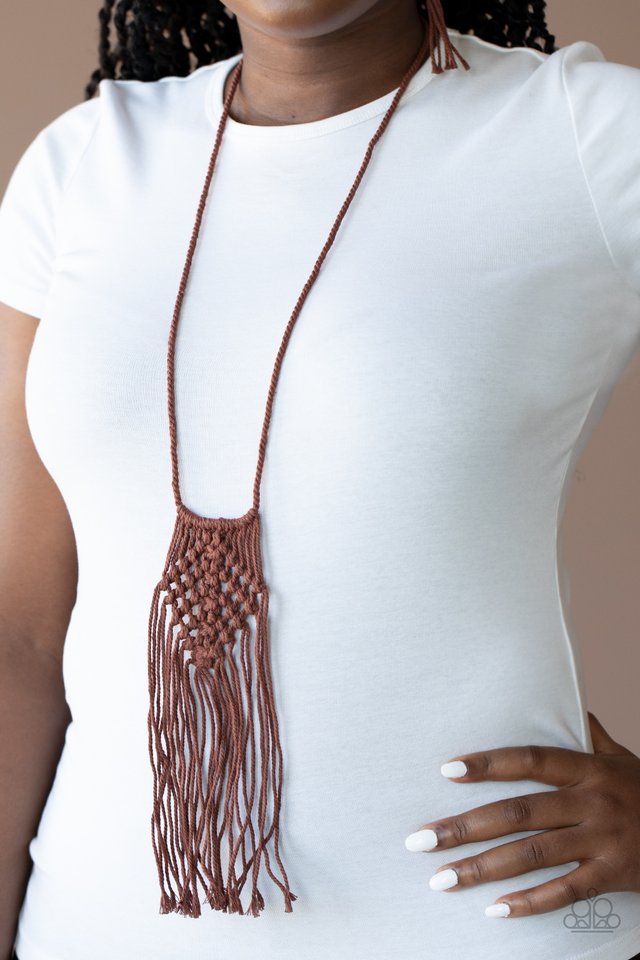 Macrame Mantra - Brown - Paparazzi Necklace Image