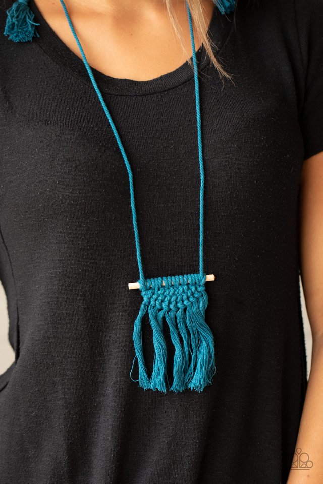Between You and MACRAME - Blue - Paparazzi Necklace Image