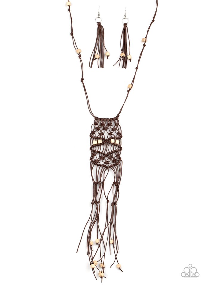Macrame Majesty - Brown - Paparazzi Necklace Image
