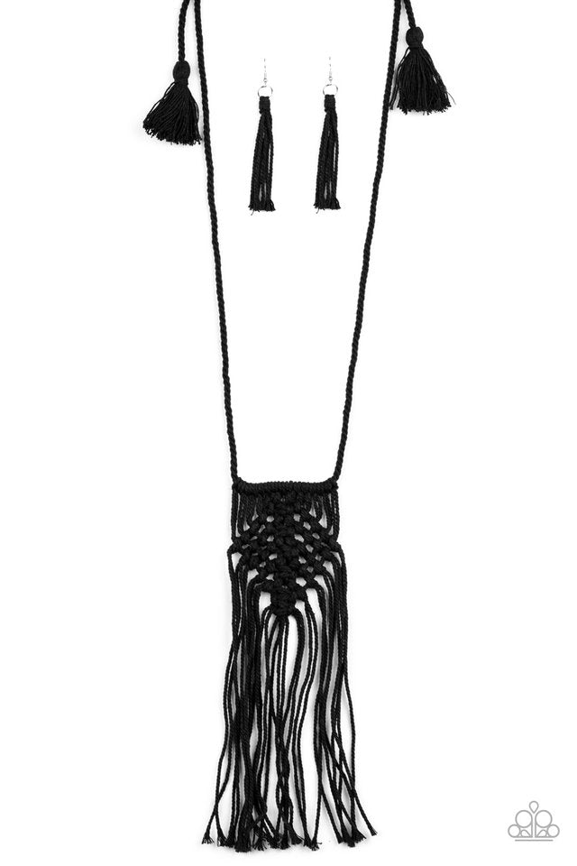 Macrame Mantra - Black - Paparazzi Necklace Image
