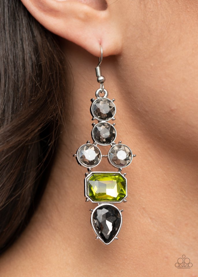 Look At Me GLOW! - Green - Paparazzi Earring Image