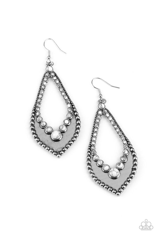 Essential Minerals - White - Paparazzi Earring Image