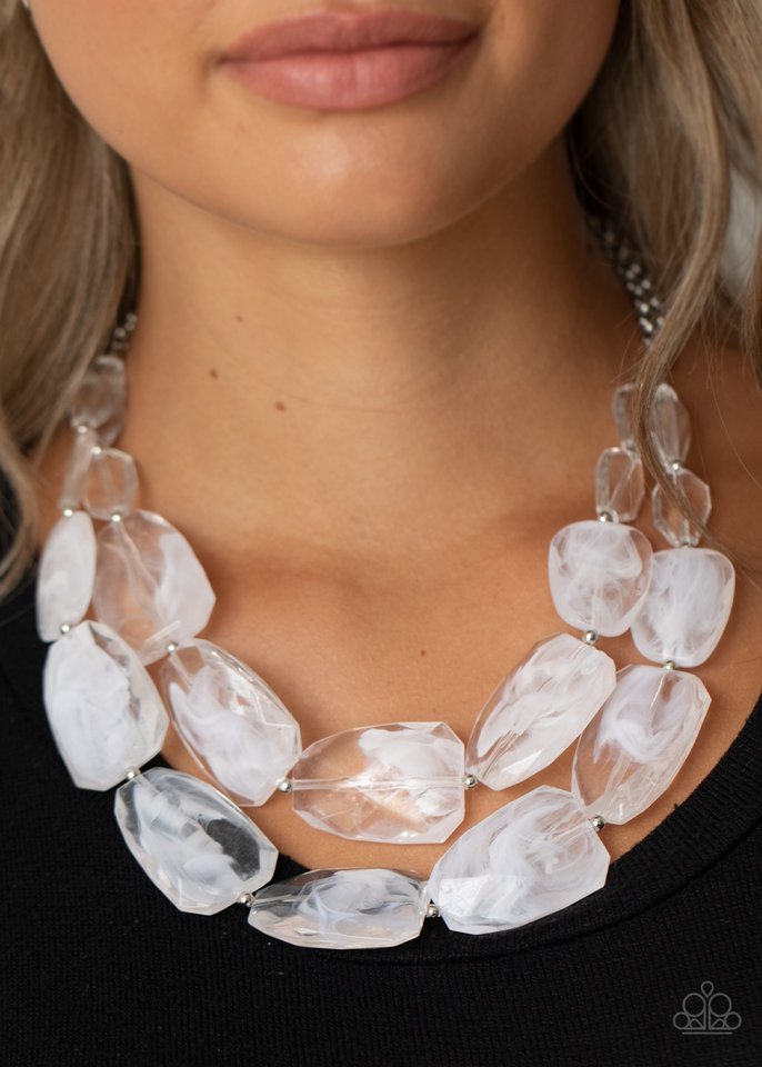 Gives Me Chills - White - Paparazzi Necklace Image