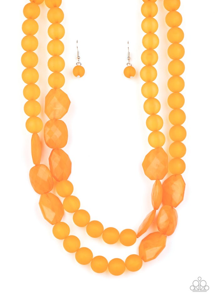 Arctic Art - Orange - Paparazzi Necklace Image
