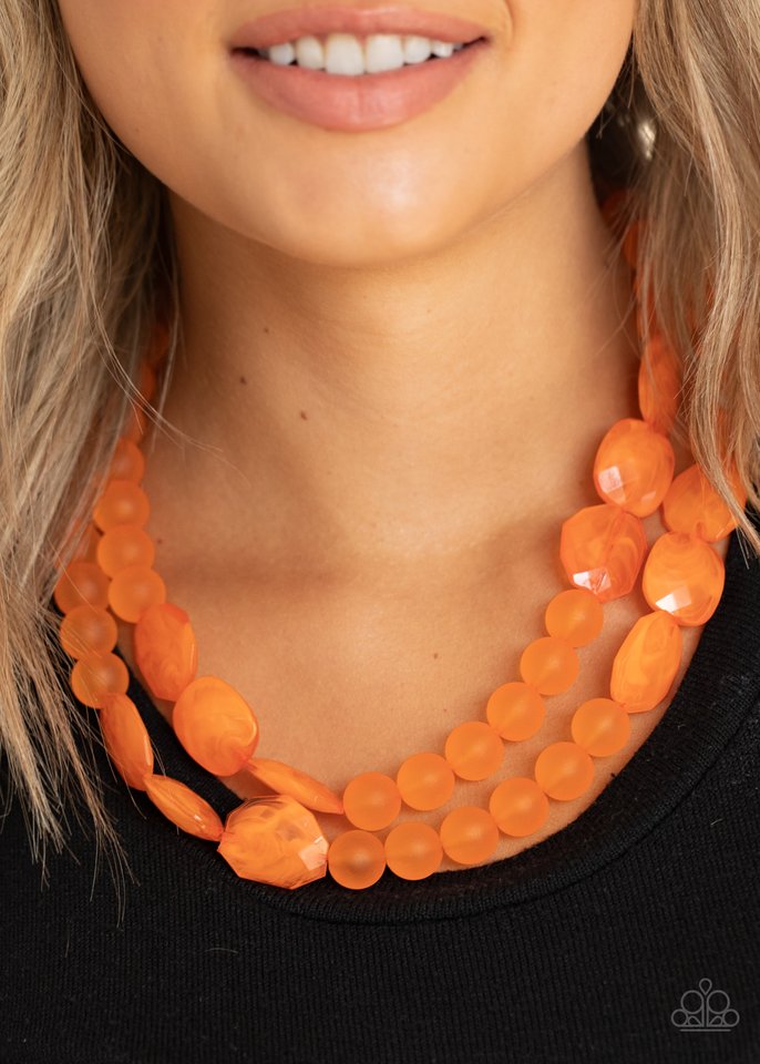 Arctic Art - Orange - Paparazzi Necklace Image