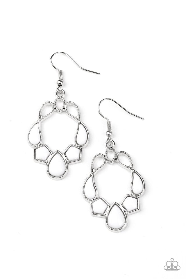 Its Rude to STEER - White - Paparazzi Earring Image