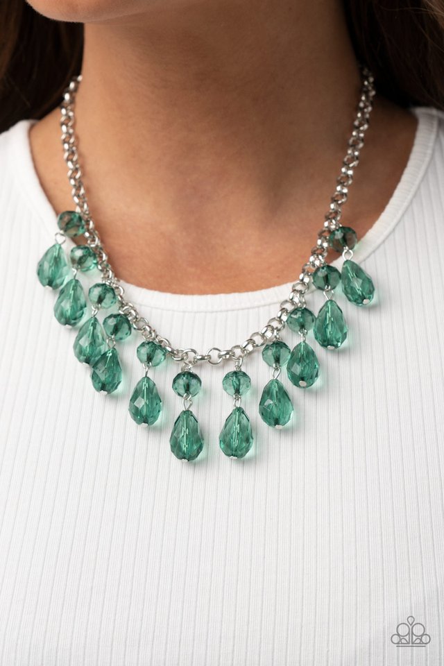 Crystal Enchantment - Green - Paparazzi Necklace Image