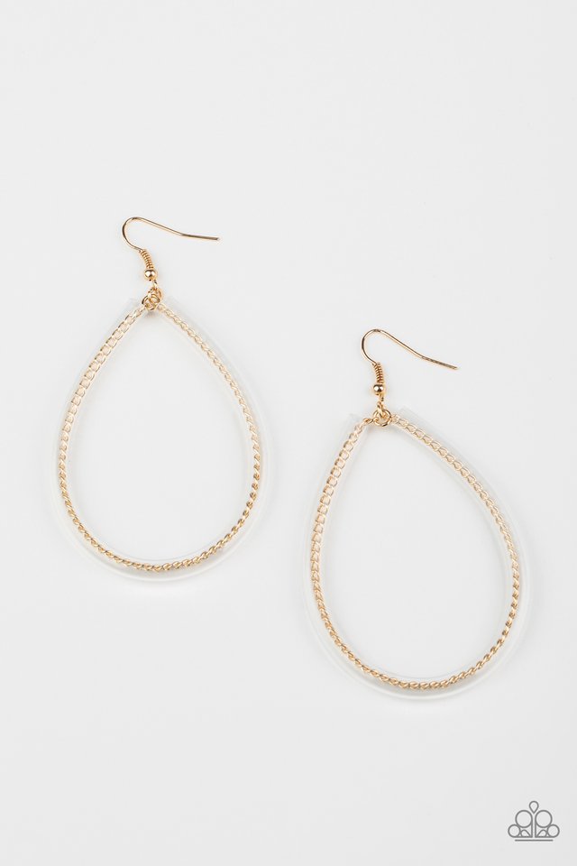 Just ENCASE You Missed It - Gold - Paparazzi Earring Image