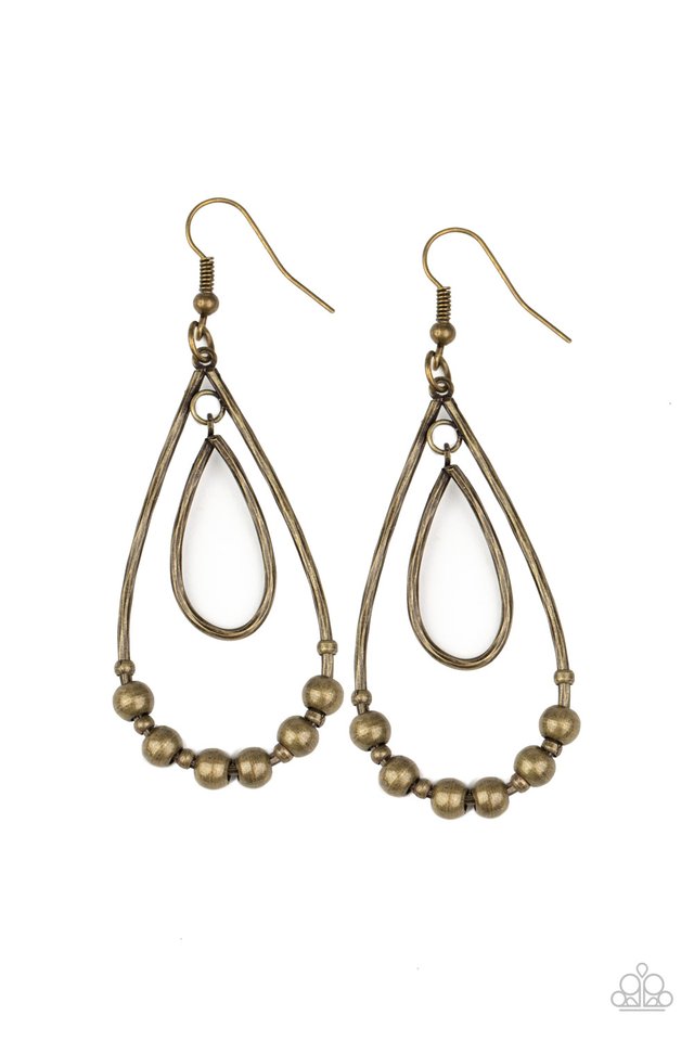 Artisanal Applique - Brass - Paparazzi Earring Image