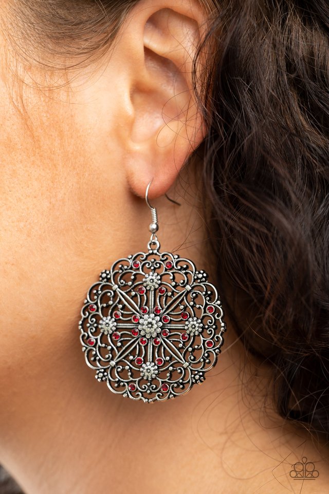 Oh MANDALA! - Red - Paparazzi Earring Image