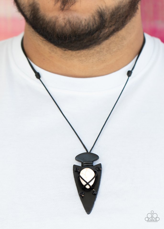 Hold Your ARROWHEAD Up High - White - Paparazzi Necklace Image