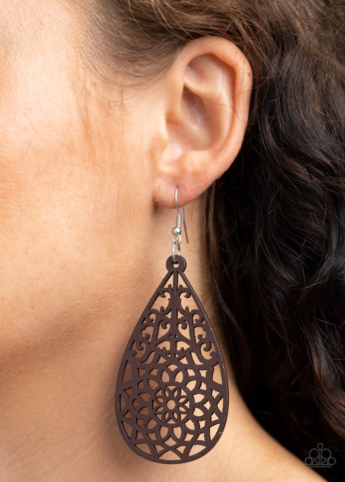 Seaside Sunsets - Brown - Paparazzi Earring Image