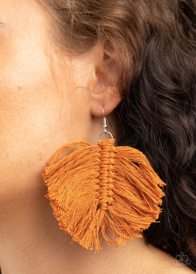 Macrame Mamba - Brown - Paparazzi Earring Image