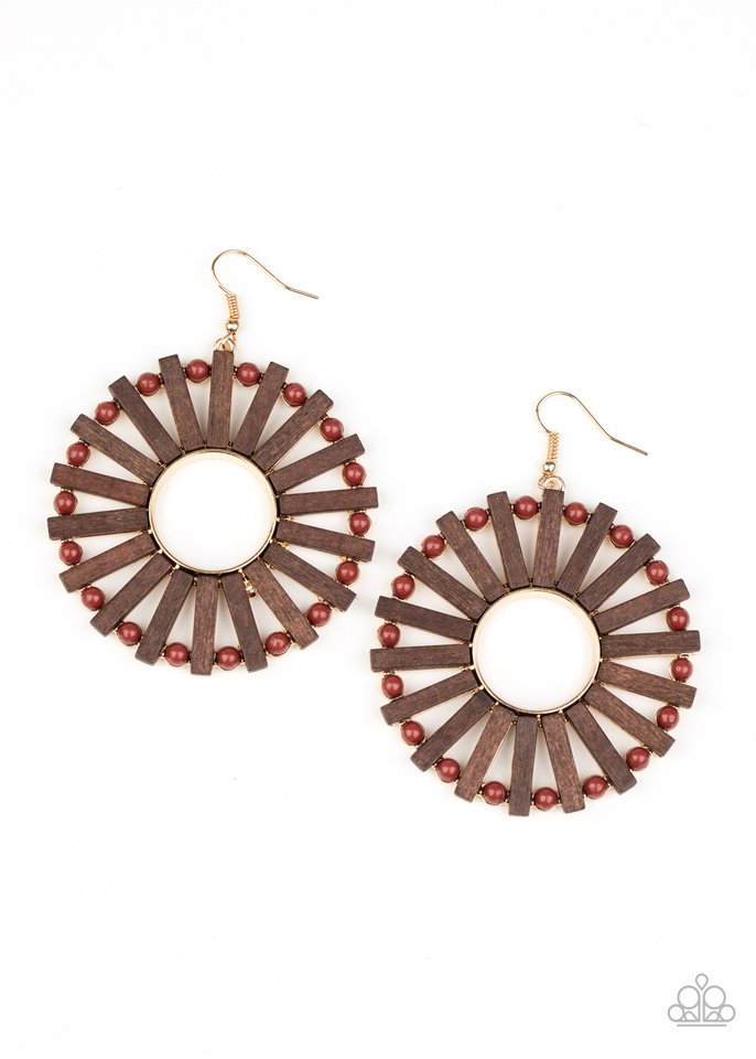 Solar Flare - Brown - Paparazzi Earring Image