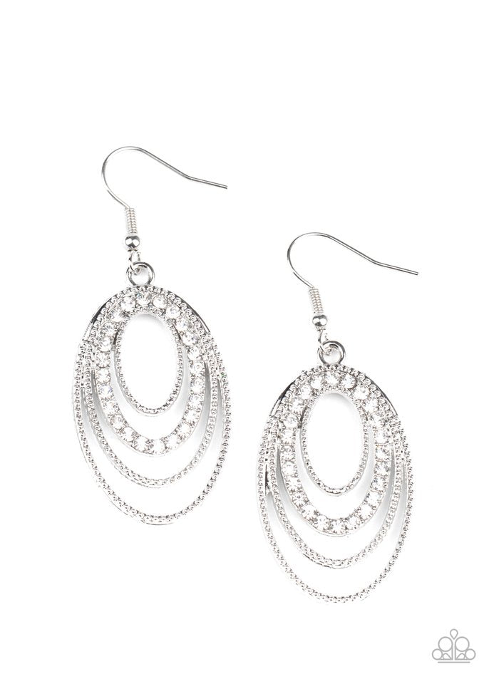 Date Night Diva - White - Paparazzi Earring Image