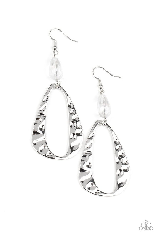 Enhanced Elegance - White - Paparazzi Earring Image