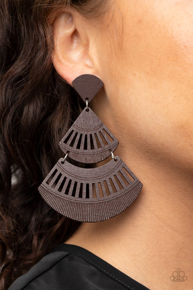 Oriental Oasis - Brown - Paparazzi Earring Image