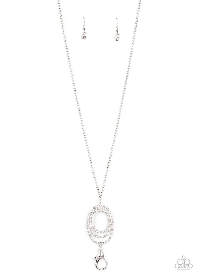 Dizzying Dazzle - White - Paparazzi Necklace Image