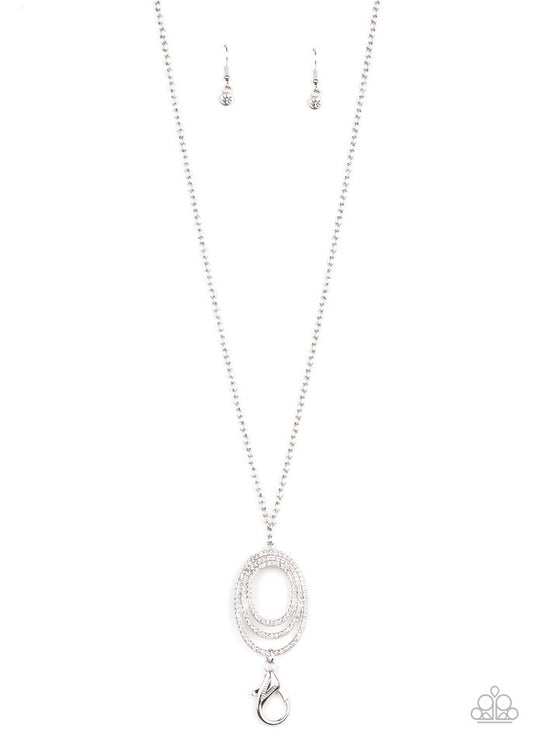 Dizzying Dazzle - White - Paparazzi Necklace Image