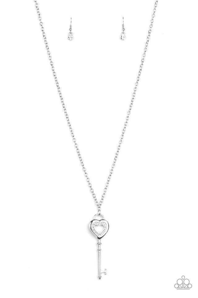 Unlock Your Heart - White - Paparazzi Necklace Image
