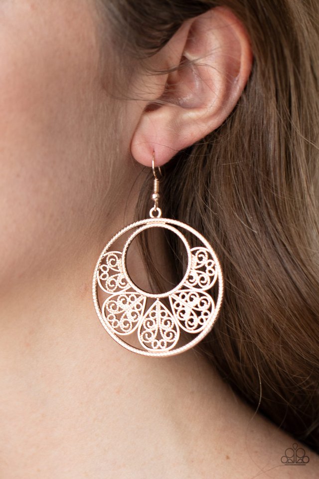 Petal Promenade - Rose Gold - Paparazzi Earring Image