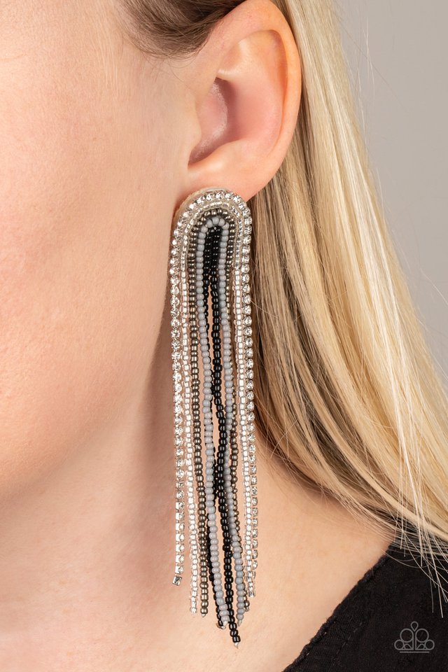 Let There BEAD Light - Black - Paparazzi Earring Image