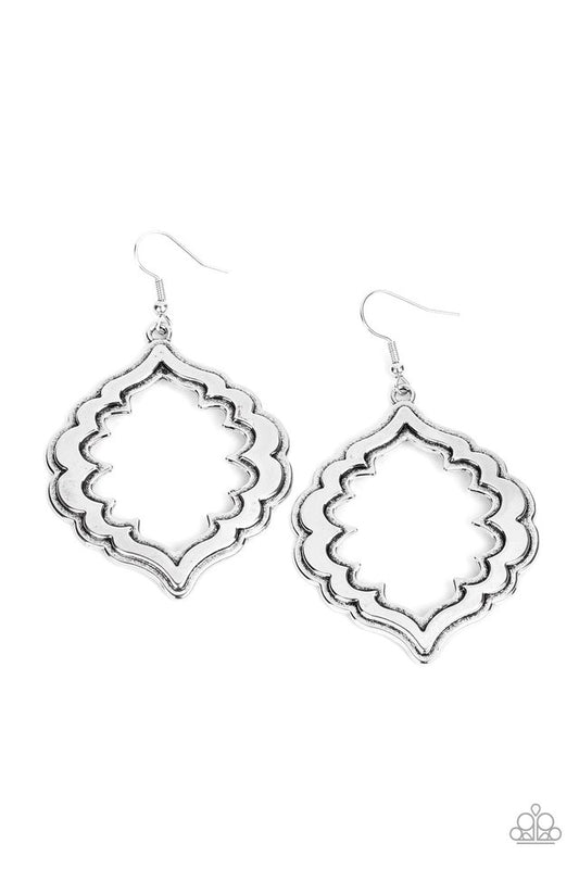 Taj Mahal Majesty - Silver - Paparazzi Earring Image