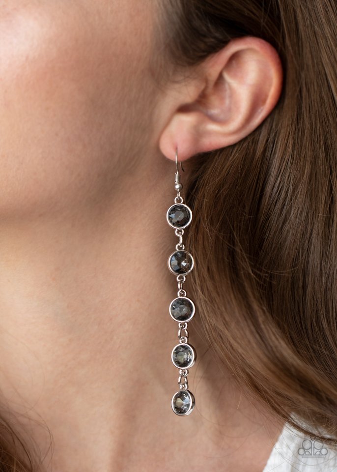 Trickle Down Twinkle - Silver - Paparazzi Earring Image