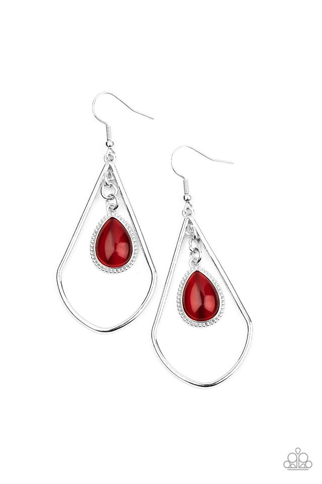 Ethereal Elegance - Red - Paparazzi Earring Image