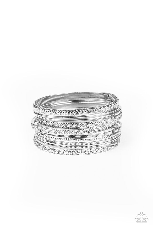 Relics On Repeat - Silver - Paparazzi Bracelet Image