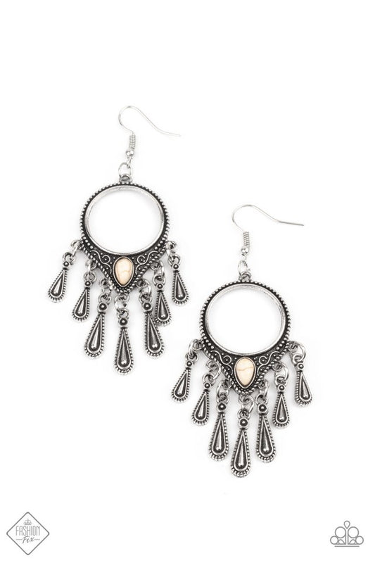 Ranger Rhythm - White - Paparazzi Earring Image