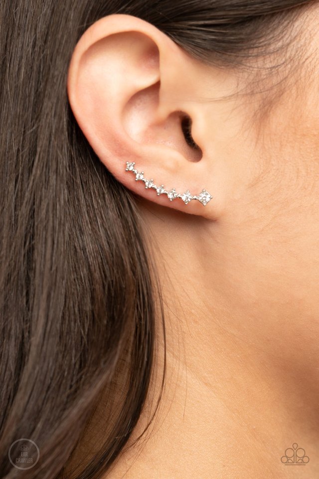 New Age Nebula - White - Paparazzi Earring Image