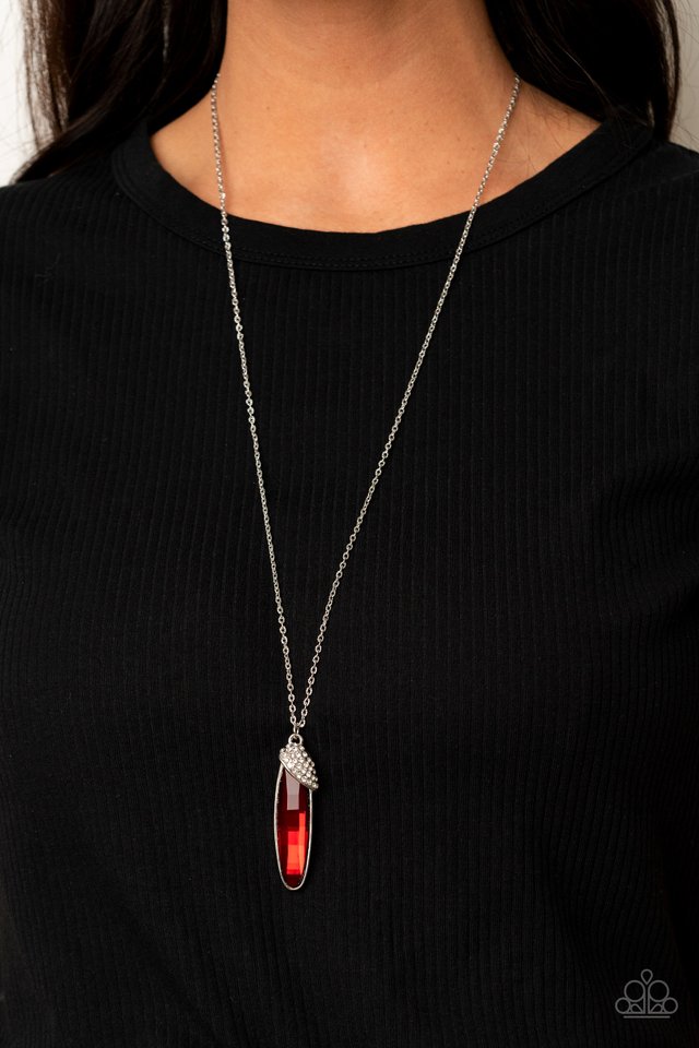 Spontaneous Sparkle - Red - Paparazzi Necklace Image