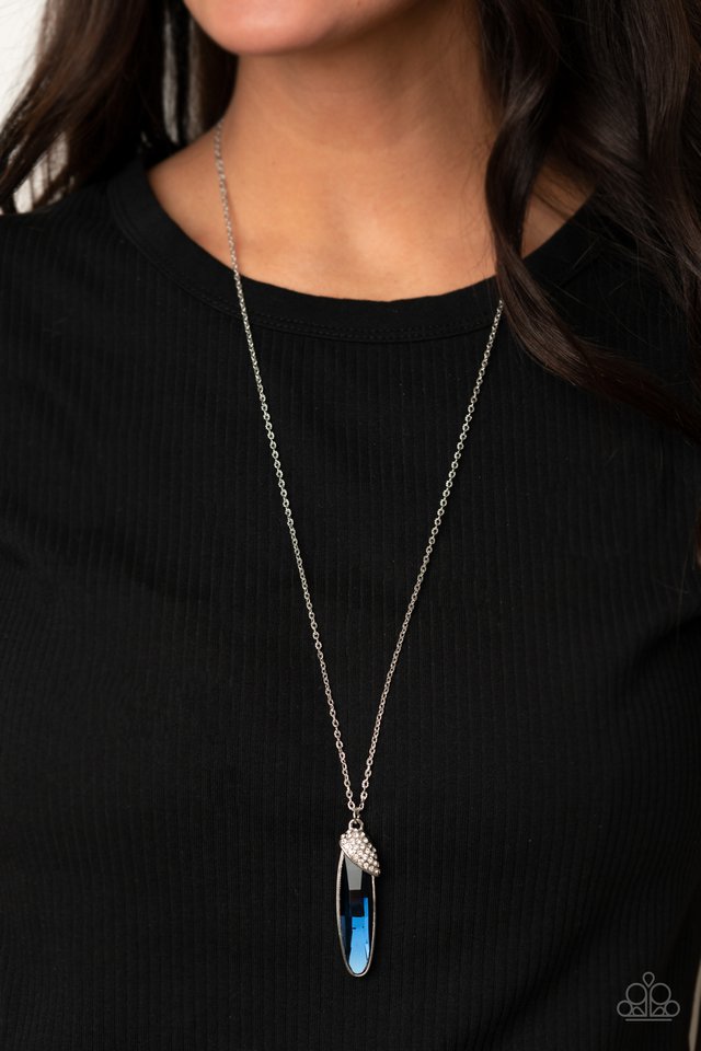 Spontaneous Sparkle - Blue - Paparazzi Necklace Image