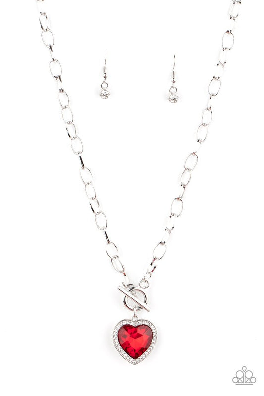 Check Your Heart Rate - Red - Paparazzi Necklace Image