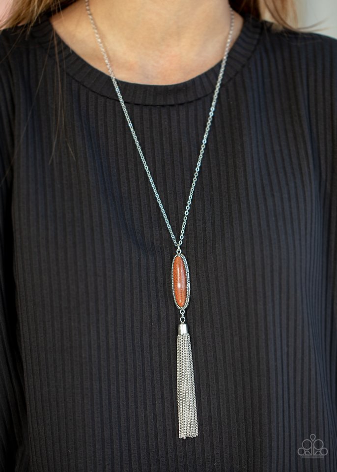 Stay Cool - Orange - Paparazzi Necklace Image