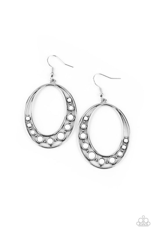Crescent Cove - White - Paparazzi Earring Image