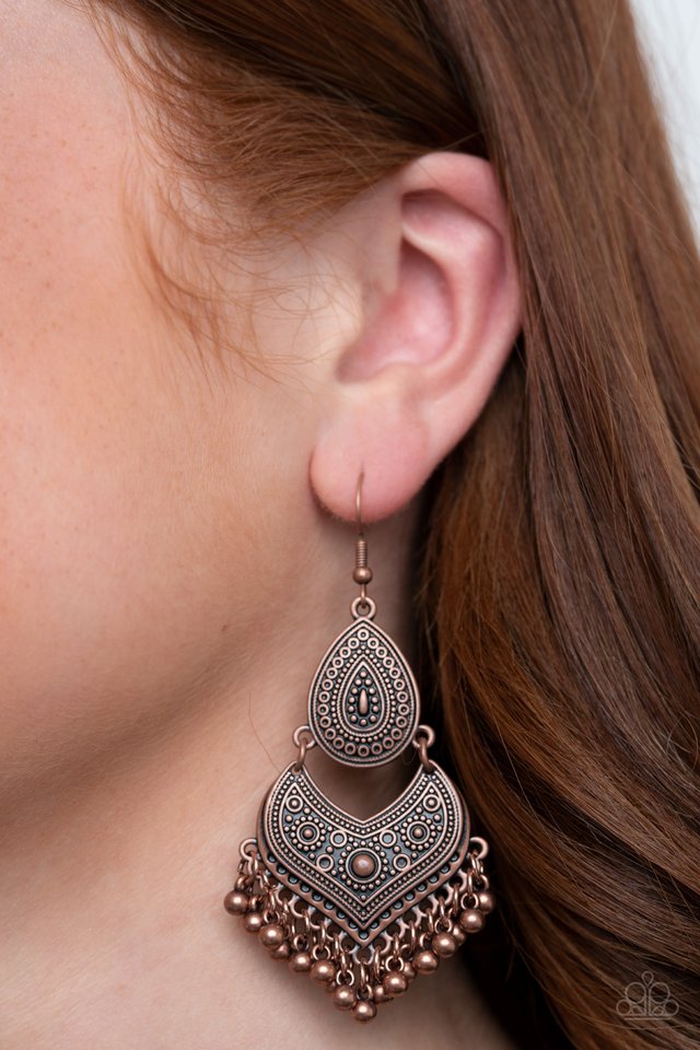 Music To My Ears - Copper - Paparazzi Earring Image