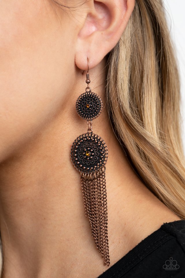 Medallion Mecca - Copper - Paparazzi Earring Image