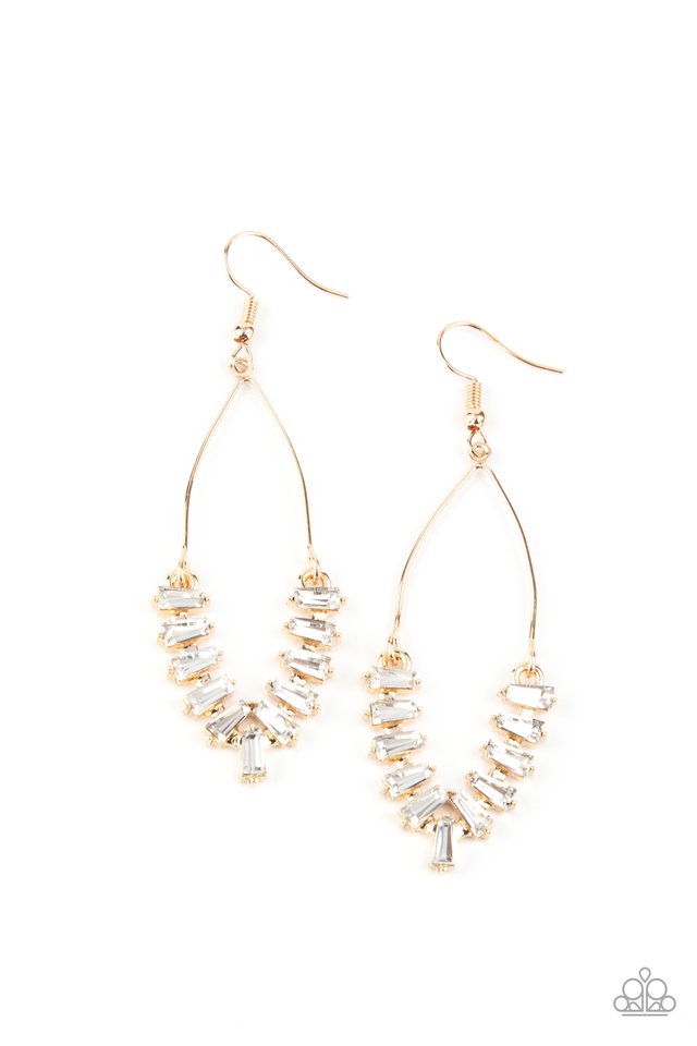 Me, Myself, and ICE - Gold - Paparazzi Earring Image